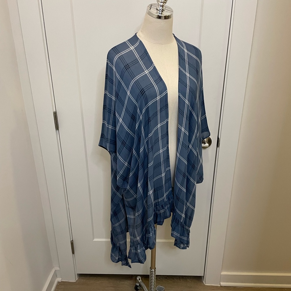 Treasure & Bond Ruffle Hem Ruana Wrap